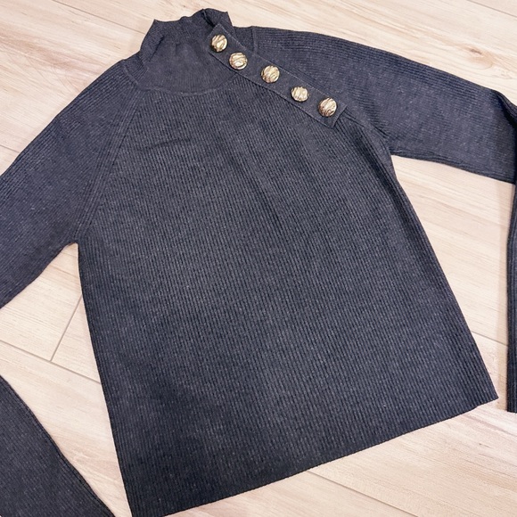 Zara Grey Turtleneck Knit Top - Picture 5 of 6